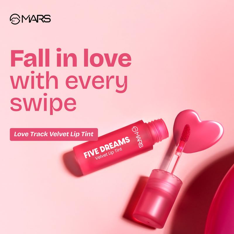 Image of MARS Love Track Velvet Lip Tint (2.8ml) (EIGHT KISSES) | Velvet Matte Finish | Non-Sticky & Lightweight | Highly Pigmented | Comfortable Wear