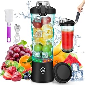 Rainpal Draagbare Blender, USB-Oplaadbare Kleine Blender voor Shakes en Smoothies, 6 Blads Draagbare Blenderbeker BPA-Vrije Miniblender voor Thuis, Sport, Buiten, Reizen (600ml/20oz)