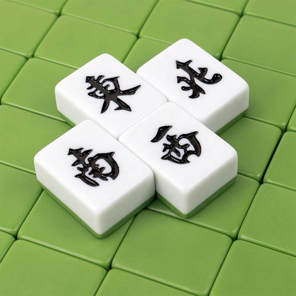 Chińska gra mahjong zestaw płytek mahjong, Zestaw do gry w chińskiego mahjonga z torbą podróżną, przenośny zestaw do gry w majiang na spotkania rodzinne, czas wolny przyjaciół