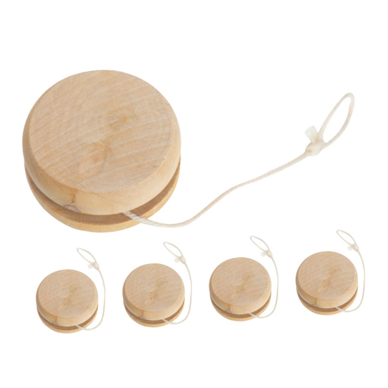 Toddmomy 5sets Wooden Yo-yo Balls Juggling Outside Throwing Finger Wood Plaything Small Yo-yos Plain Yo-yo Yo-yo Plaything Funny Yo-yo Yo-yos for Park Party 5pcs*5