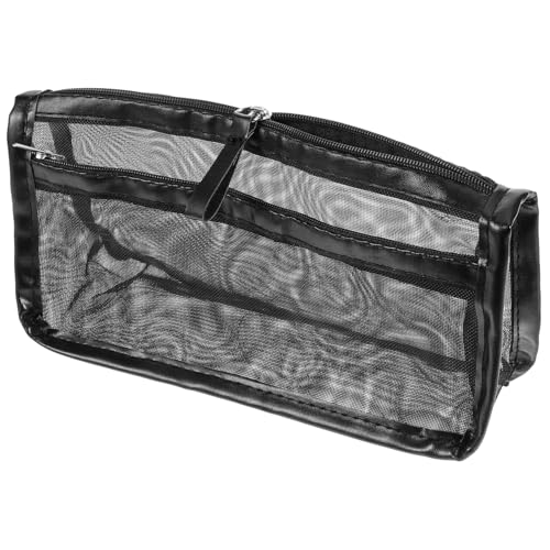 MUCKLILY メッシュ ペンケース ジッパー付き 大容量 ペンシルポーチ 収納バッグ 文房具 小物入れ 化粧品 コスメ 収納 旅行用 ポーチ バッグ