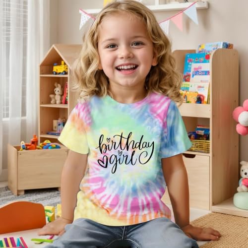 Birthday Girl Shirt Cute Girls Birthday T Shirt 7-14 Year Toddler Kids Graphic Short Sleeve Tee Tops2