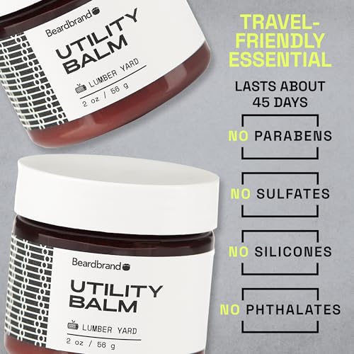 Beard Balm for Men - Travel Pack - Supports Thicker Beard, Lumber Yard Scent, Natural Ingredients Butter Reduces Dryness & Enhances Look - 2 oz - Image 5