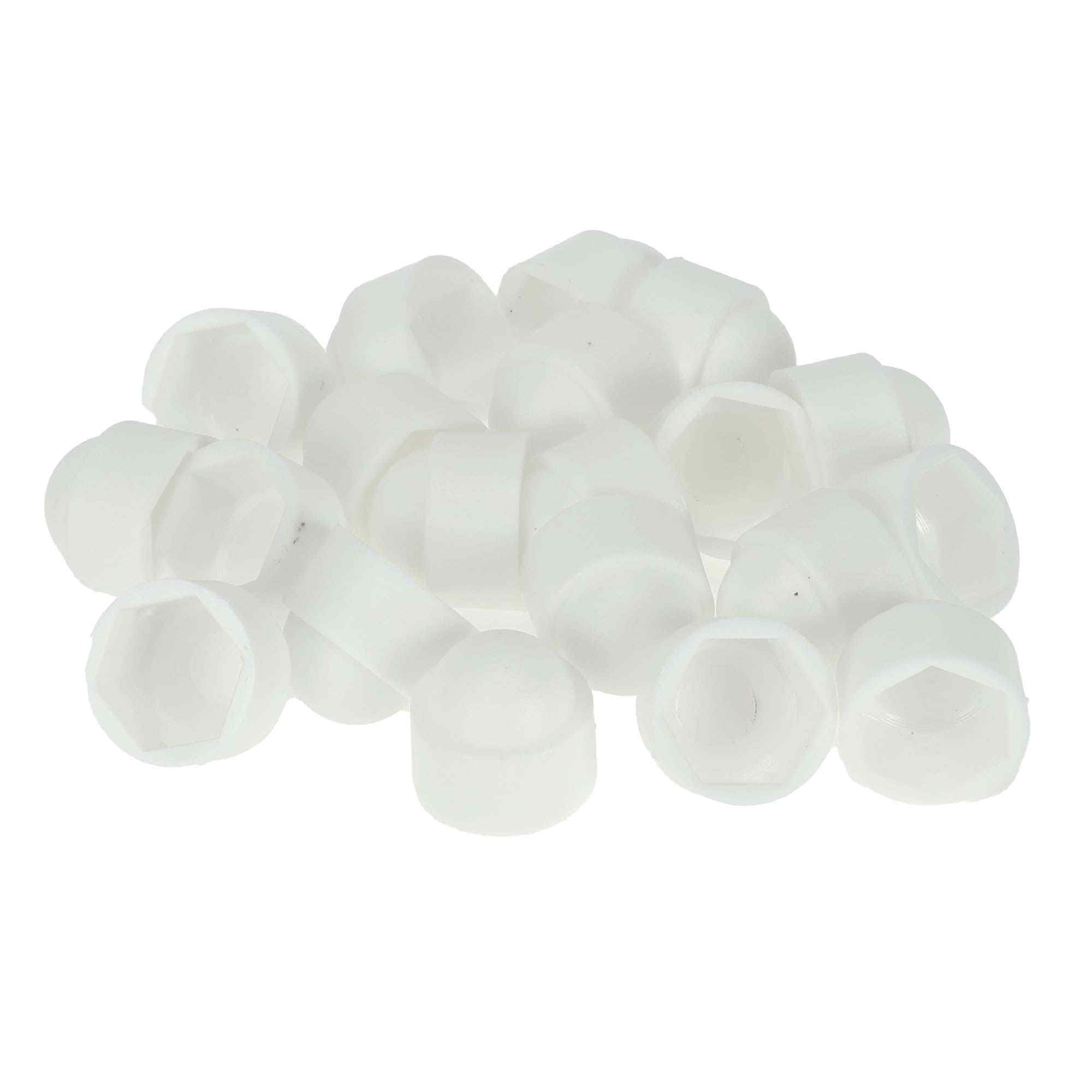 Wheel Nut Bolt Outer 17 mm Rims Tyre Nut Screws Dust Cap Cover Nut Protection Plastic White