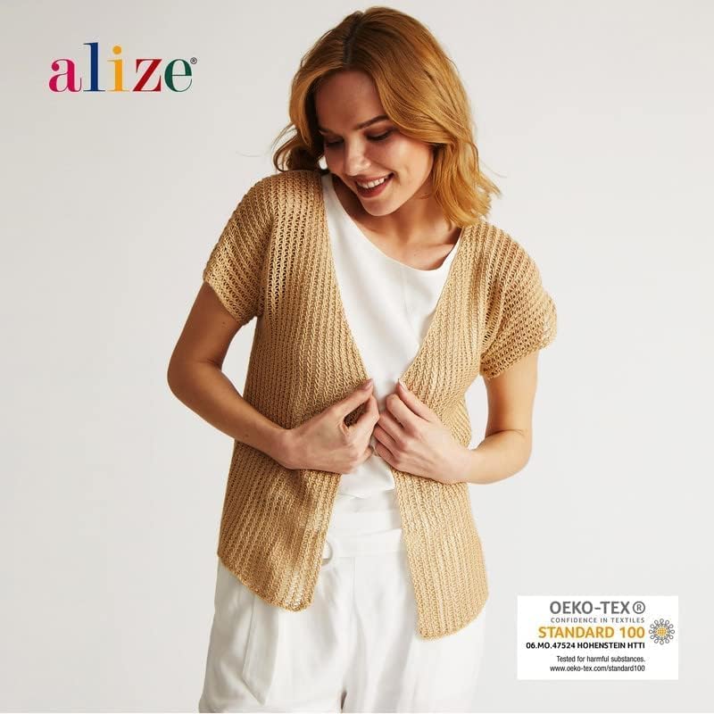 Miniatura 4 de Alize Diva Silk Yarn - Hilo acrílico de microfibra para peso deportivo, hilo ligero y suave para tejer bufandas, ropa y manualidades, 1 madeja de