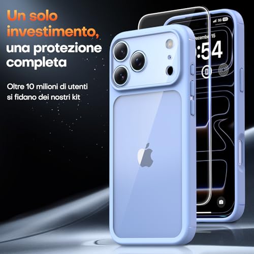 Image of TAURI for iPhone 17 Pro Case, with Screen Protector, Star Blue | Full Camera Protection, Anti-Yellowing Military-Grade Protection Shockproof Slim Phone Case for iPhone 17 Pro