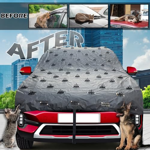 Image of Car Protection Cover 12ft Length 55 Inch Width from Dogs, Pets and Animal Complete Protection Car Cover for Both roof and Bonnet Attach Full Universal Sedan Hatchback Cars