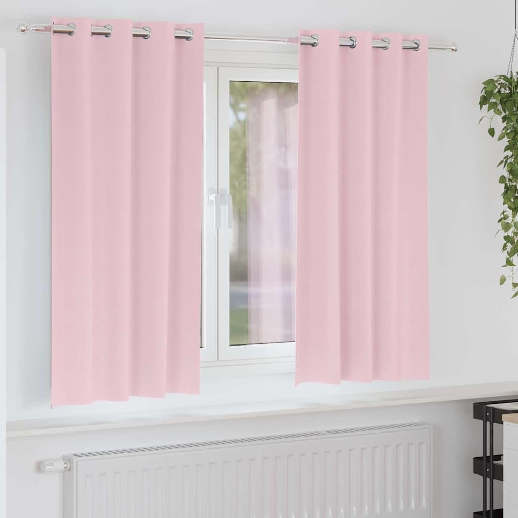 Rideaux occultants salon rose bébé 175x140 brise-vue occultant polyester