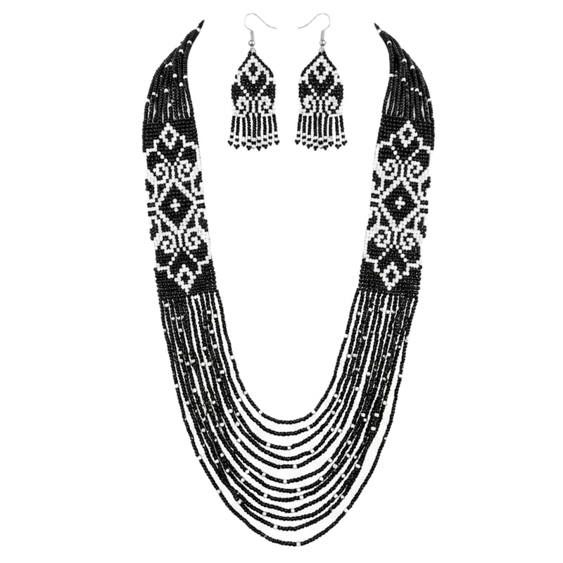 Collar ucraniano Gerdan hecho a mano con cuentas multicolores de Midnight Harbor