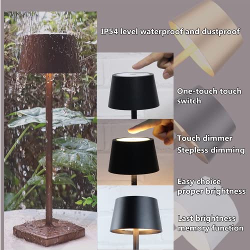 Amhshkou Rechargeable Led Cordless Table Lamps, Aluminum, Dimmable,Suitable For Indoor And Outdoor Lighting Grey #TOP3