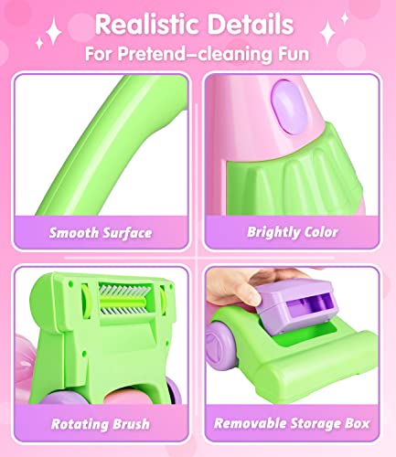 Kids Vacuum Cleaner Toy, Toy Vacuum Cleaner For Toddlers With Light & Sounds Effects & Whirling Stars, Pretend Play Household Housekeeping Cleaning Play Set Learning Toy For Kids Girls Boys Toy, Pink #TOP5