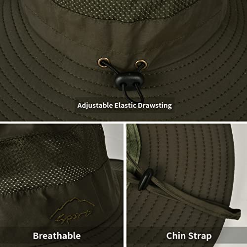 Image of Sun Hats for Men Women Fishing Hat UPF 50+ Breathable Wide Brim Summer UV Protection Hat
