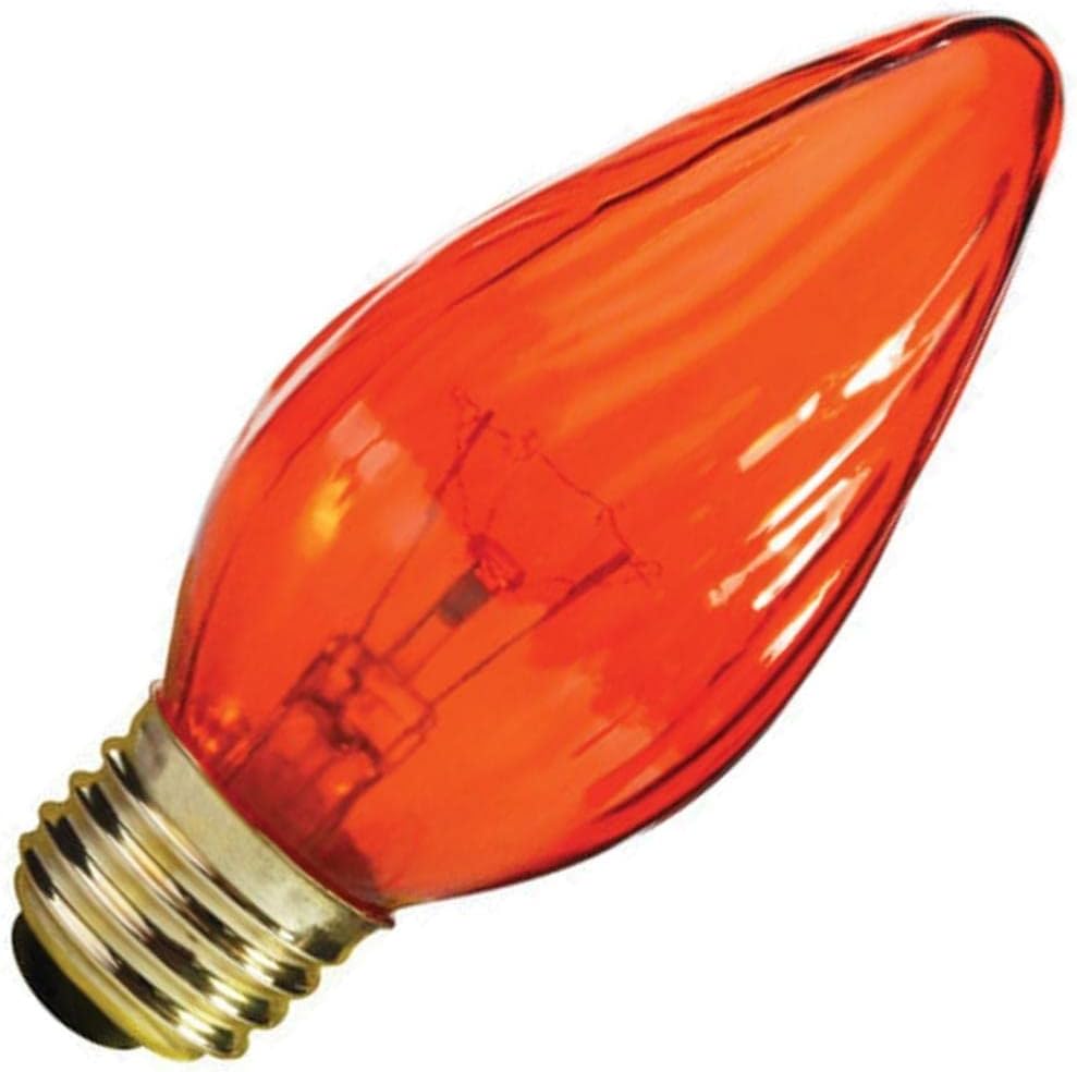 Satco S3366 120V Medium Base 25-Watt F15 Light Bulb, Amber