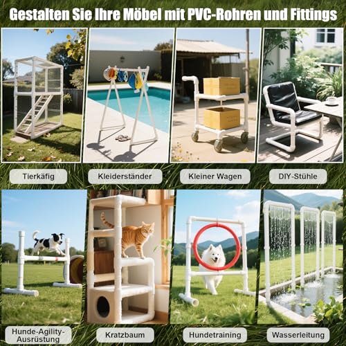 Tube d'installation M20 difficilement inflammable en PVC rigide blanc avec attaches - 4