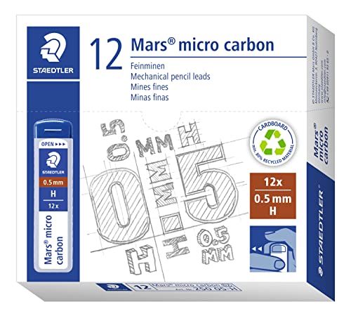 Staedtler 250 05-H Mina Sottile Micro, 0.5 mm H - 12 pezzi