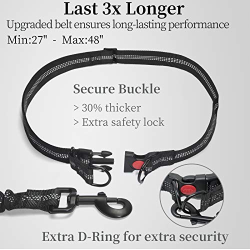 Iyoshop Hands Free Dog Leash With Zipper Pouch, Dual Padded Handles And Durable Bungee For Walking, Jogging And Running Your Dog (Large, 25-150 Lbs, Black) #TOP3