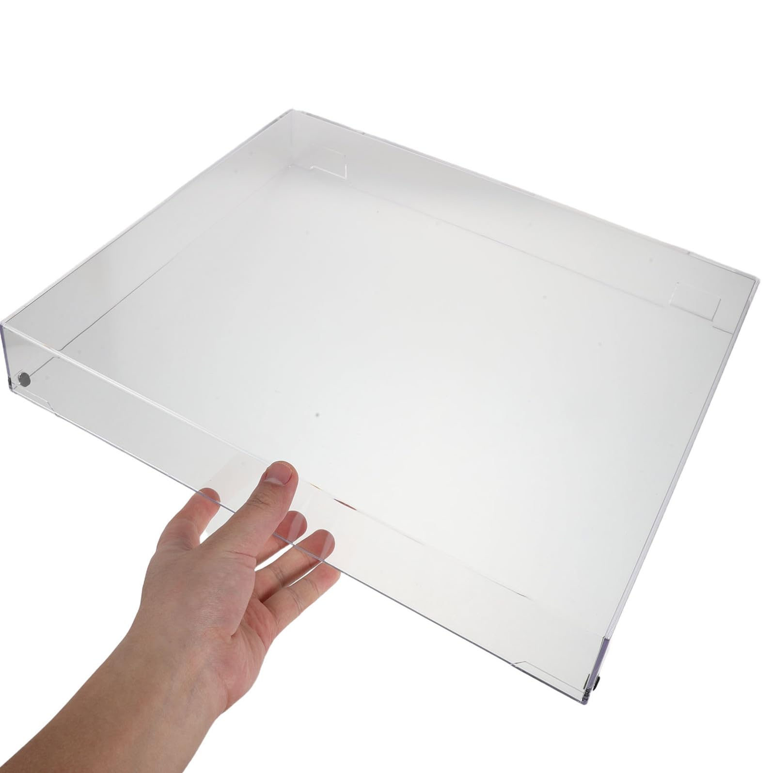 SHERCHPRY Coperchio antipolvere in acrilico per giradischi, coperchio rettangolare trasparente, protezione antipolvere leggera per giradischi e audio equipment per casa 16,2x13,2x2,4
