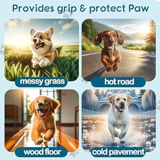 Dog Paw Portector, Anti-Slip for Senior Dogs, Protector for Hot Pavement, Traction Control Paw Stickers with Strong Traction, Prevent Slipping On Hardwood Floors (L -1.7''×2.0'', 5sets 20pcs)