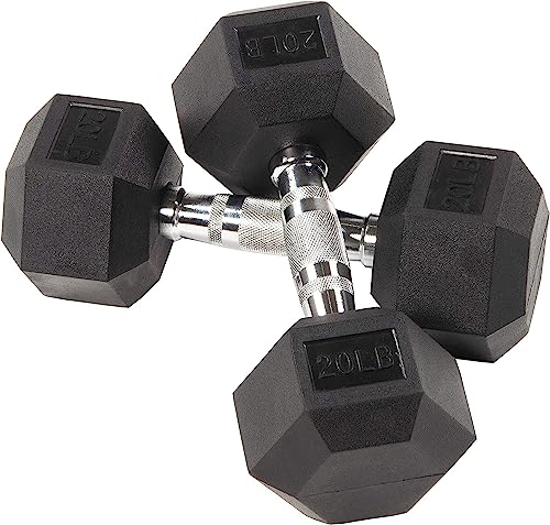Premium Rubber Coated Hex Dumbbell Weight Set, Multiple Packages