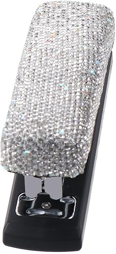 Miniatura 2 de dohobby Grapadora de cristal con diamantes de imitación, grapadora de oficina para oficina, bonito kit de oficina, elegante accesorio de escritorio