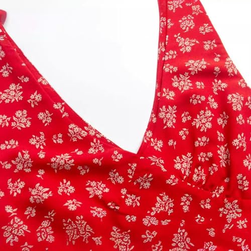 Robe sans manches robe courte été imprimée douce style américain AS2