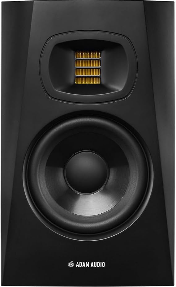 ADAM Audio AMS-T5V T5V 5-inch Studio Monitor Black Pair Bundle with OnStage 25ft XLR Cable 2 Pack
