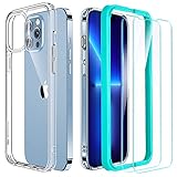 ESR Hybrid Case Compatible with iPhone 13 Pro Case, Includes 2-Pack Tempered-Glass Screen Protectors, Reinforced Drop Protection, Shock-Proof Bumper, Scratch-Resistant Case, Classic Series, Clear
