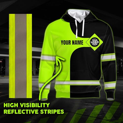 Company, Team Uniform High Visibility Shirt for Men Safety Shirt Custom Logo Name with Reflective Tapes AMZ023