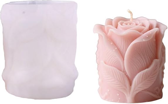 Rose Pillar Candle/Soap Molds Silicone 3D Rose Flower Resin Mould for Valentines Anniversary Wedding Table Home Decor Style B