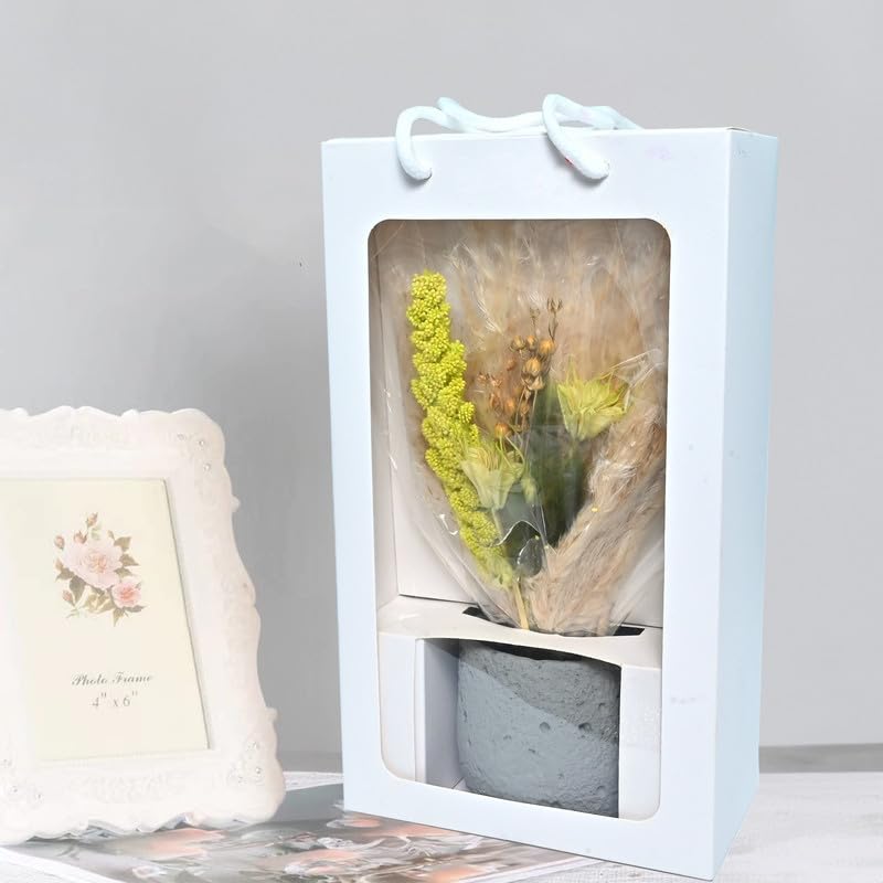 Cortina Preserved Dried Flowers for Wall Decor | Aesthetic Room Decor, Home Decor, Living Room Decor & Bedroom Decor | Great for Christmas Gifting - Yellow - 16x9x28 CM 4