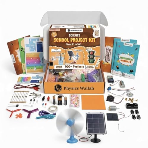 Image of PW Science Project Kit Working Model & Experiment Kit for Kids, Electronic Toys for Boys 7-14 Years with Solar Panel, Windmill & 100+ Electric Circuits (School Project Kit)