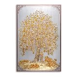 Modern Art Golden Lucky Tree, Unlimited Money And Wealth Canvas Art Poster And Wall Art Picture Print Modern Family Bedroom Decor Posters 08x12inch(20x30cm)