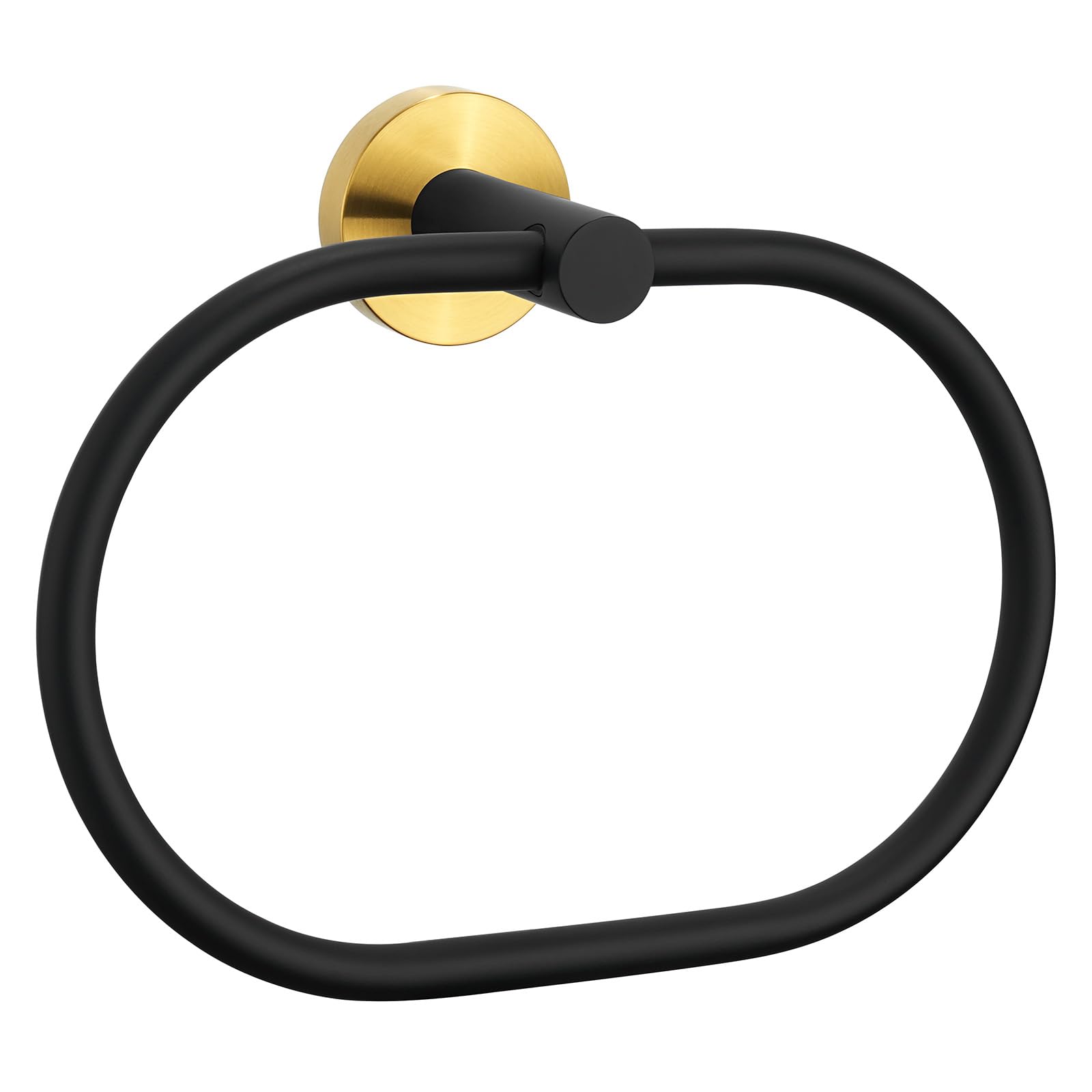 Angle Simple Swivel Towel Ring, Bathroom Hand Towel Holder, Black and Gold