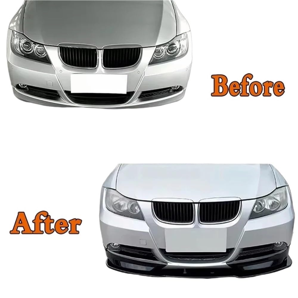 Kompatybilny z BMW serii 3 E90 E91 Early 320i 325i 2005-2008 przedni zderzak samochodowy Spoiler część rozdzielająca nakładki zderzaka dyfuzor akcesoria samochodowe Tuning(Carbon Fiber Look A)