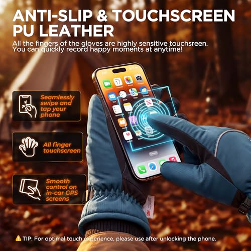 Image of rivmount Winter Gloves with Waterproof /Touchscreen /Warm, Thermal Snow Glove for Cold Weather Running, Ski, Cycling, Women Men