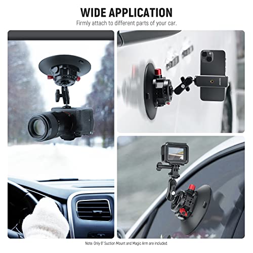 NEEWER 6"/15.2cm Suction Cup Mount with Ball Head Magic Arm - Image 4