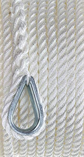 Seachoice Anchor Line Rope, 3-Strand Twisted, White, Nylon, 3/8 In. X 50 Ft. - image 4