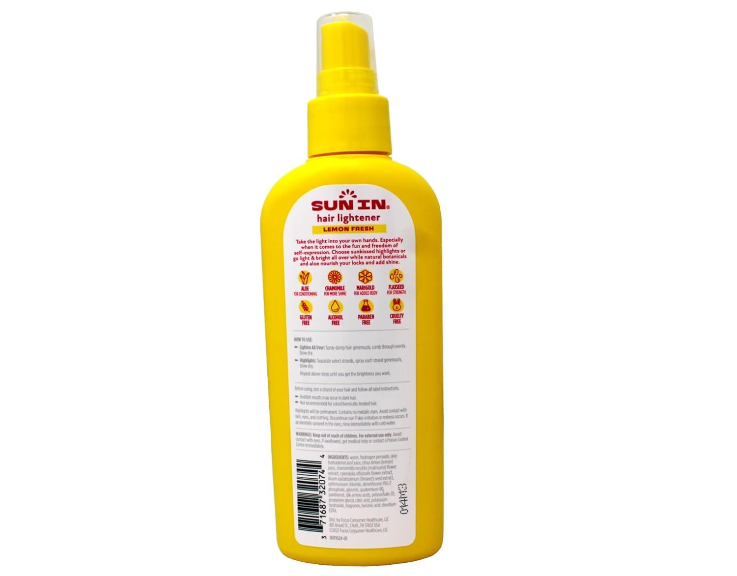 Sun In Lemon Fresh Aclarador de Pelo con Camomila y Extractos Naturales, Sin Parabenos, Ideal para Rubias y Castañas, Aclara Suavemente y Da Brillo Natural. Paquete de 1, 138 mililitros