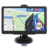 NAVRUF 7 Inch Car GPS Navigator with 2025 USA Maps, Voice Turn-by-Turn Guidance, Lane Assistance, Speed and Red Light Warning for Vehicles,GPS Satellite Navigator with Free Lifetime Map Update,