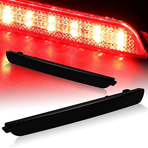 EPARTS 1 Pair Smoke Lens Red LED Rear Bumper Brake Light Bumper Reflector Tail Stop Lamps Compatible With 2004-2009 Mazda 3 Mazdaspeed 3