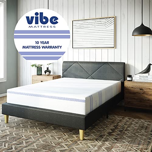 Vibe Gel Memory Foam 12-Inch Mattress With Bonus Mattress Protector| Certipur-Us Certified | Bed-In-A-Box, King #TOP1