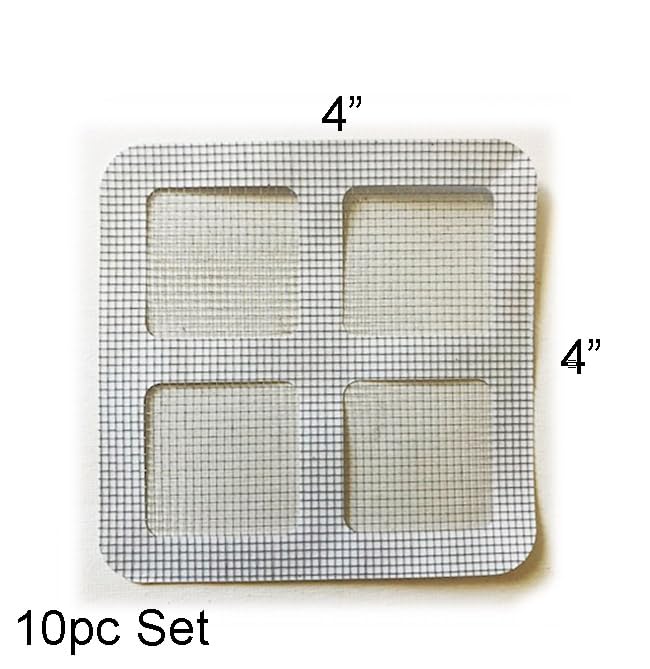 Screen Door Window Repair Patch, Self Adhesive Mesh Screen Patches, Grey, 4x4 Inch, 10 Sheet Pack