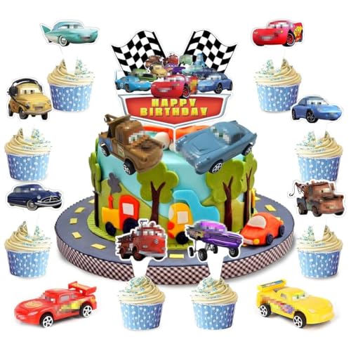 Cars bolos decoração, 21 peças carros decoração bolos de aniversário, top bolo carros infantis, festas de aniversário infantis decoração de bolo, acessórios para festas meninos e meninas