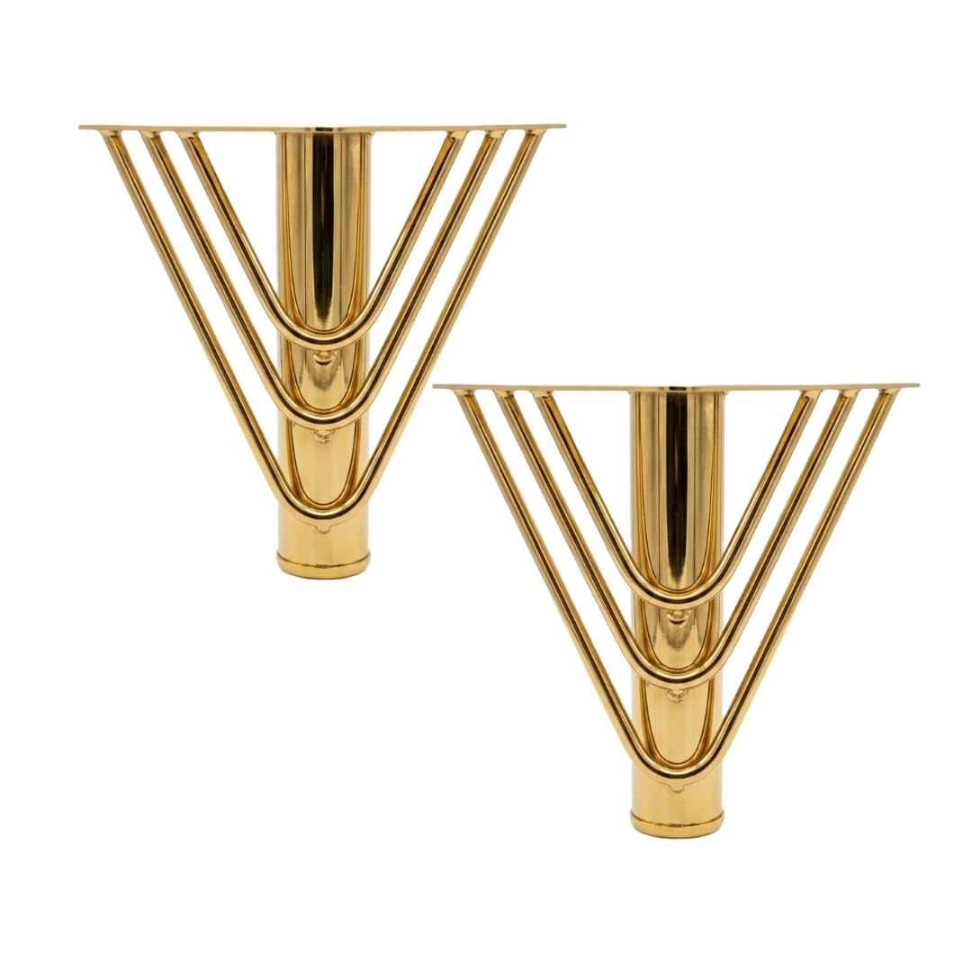 Decorative Wire Table Leg, V-Shape Design, Metal, Available in Gold and Black Finish Pack of (2, Golden, 6 inch)-image-23