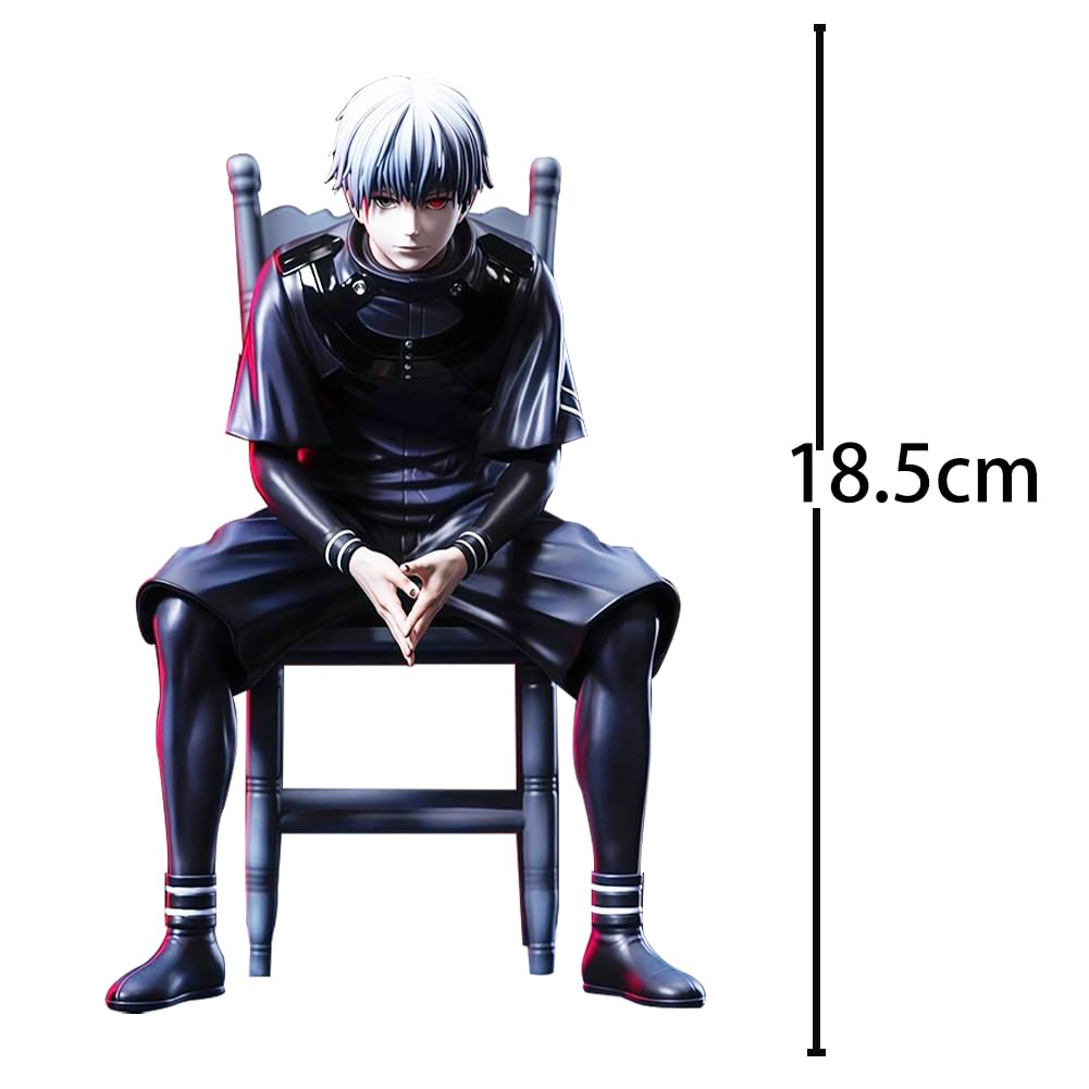 Kaneki Ken figurka anime, 18,5 cm PCW model kolekcjonerski z wymienną głową i akcesoriami, dekoracja biurka, prezent dla fanów anime