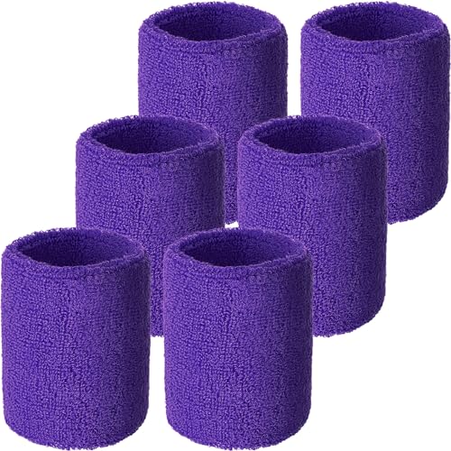 Image of Willbond Wrist Sweatbands, Sports Sweatbands for Competition, Sweat Absorbent, for Basketball, Tennis, Football, Running and Work (Pack of 6)