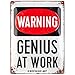 Produktbild Nostalgic-Art 23229 Retro Blechschild Achtung  Genius at Work, Warnschild als Geschenk-Idee, aus Metall, Vintage-Design zur Dekoration, 30 x 40 cm