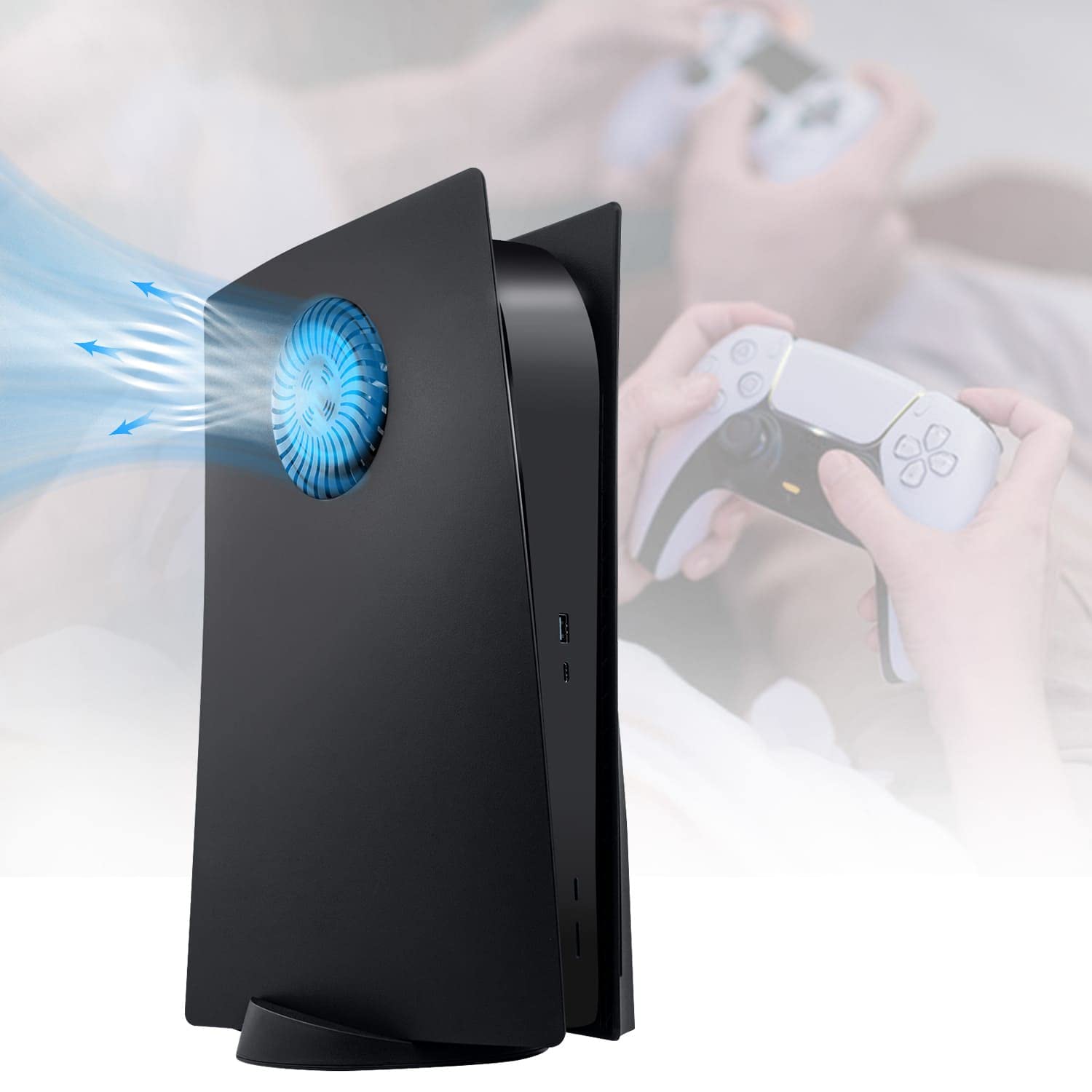 Mcbazel Placche PS5 con Slot di Raffreddamento, Piastra di Ricambio Antigraffio e Antipolvere per PS5 Disc Edition – Nero (Non compatibile con PS5 Slim/Pro)