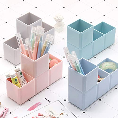 1 portalápices, Caja de Almacenamiento Creativa, Organizador de bolígrafos con Mosaico extraíble, papelería, Escritorio, Accesorios de Oficina, portalápices (Paquete de 3)