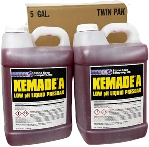 Kemade® A Low pH Touchless Presoak de Co. para lavados sin contacto en dos pasos, paquete doble de 2.5 galones (5 galones en total).